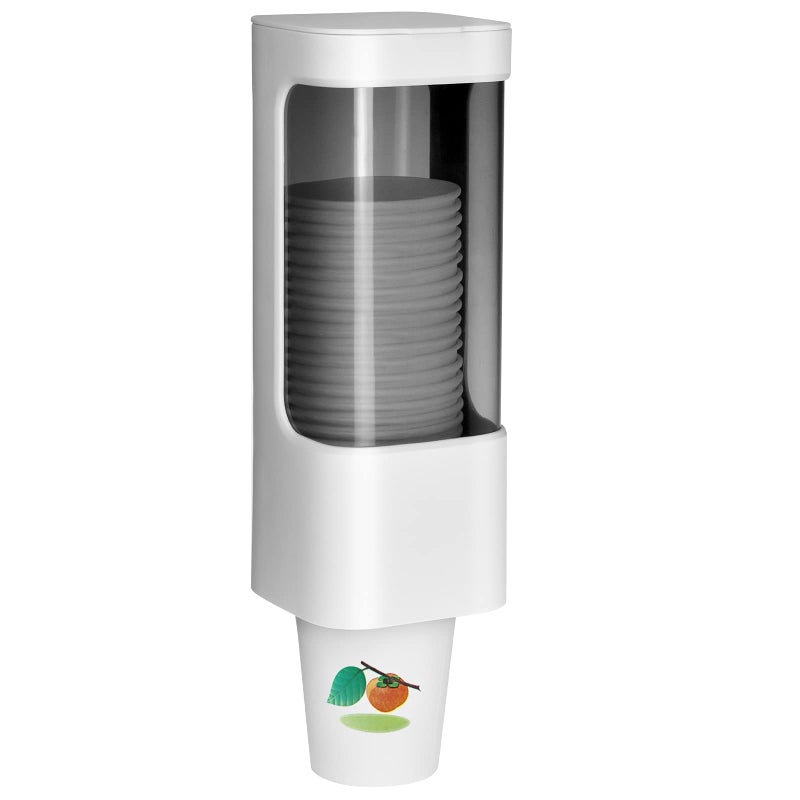 haqaf Cup Dispenser Wall Mounted Bathroom Cup Holder  3oz-5oz Disposable Paper Cup Plastic Cup Dispenser  Water Cooler Dispenser Cup Holder with Paste Plate for Home Office Hospital Gym - Image 1